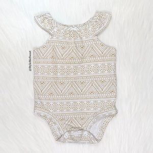 Carter’s white and gold shimmer print bodysuit